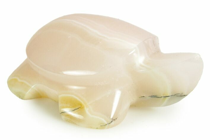 Carved Banded Pink Mangano Calcite Turtle - Fluorescent! #366216